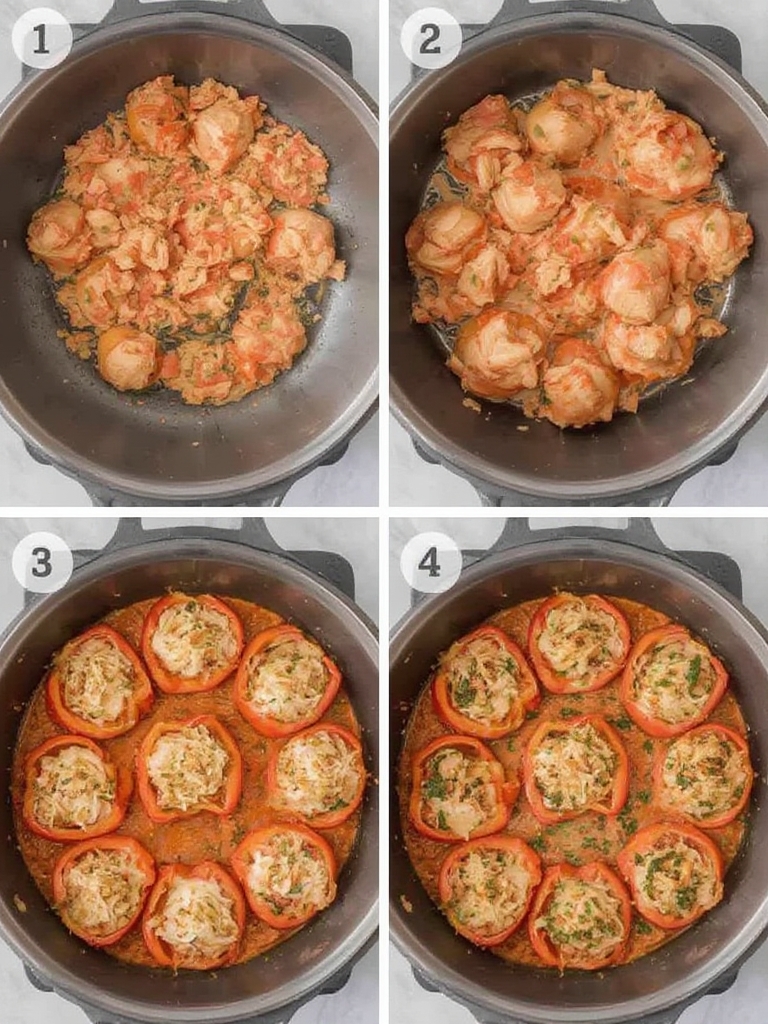 low carb stuffed peppers step-by-step